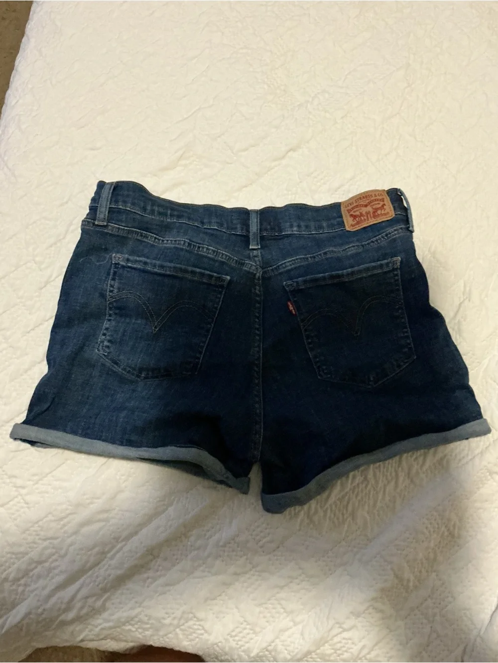 Levi's Dark Blue Mid-Length Denim Shorts